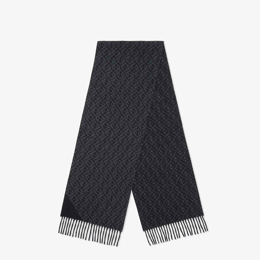 Black wool scarf - 1