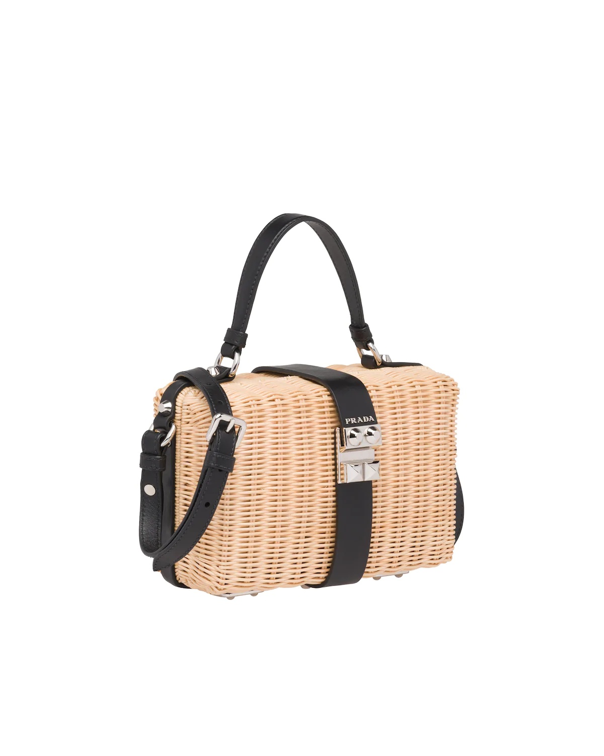 Wicker and leather shoulder bag - 3