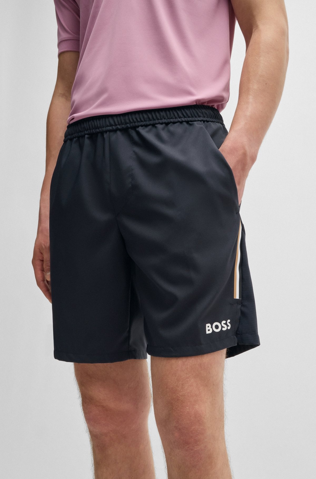 BOSS X MATTEO BERRETTINI WATER-REPELLENT SHORTS WITH LOGO PRINT - 5