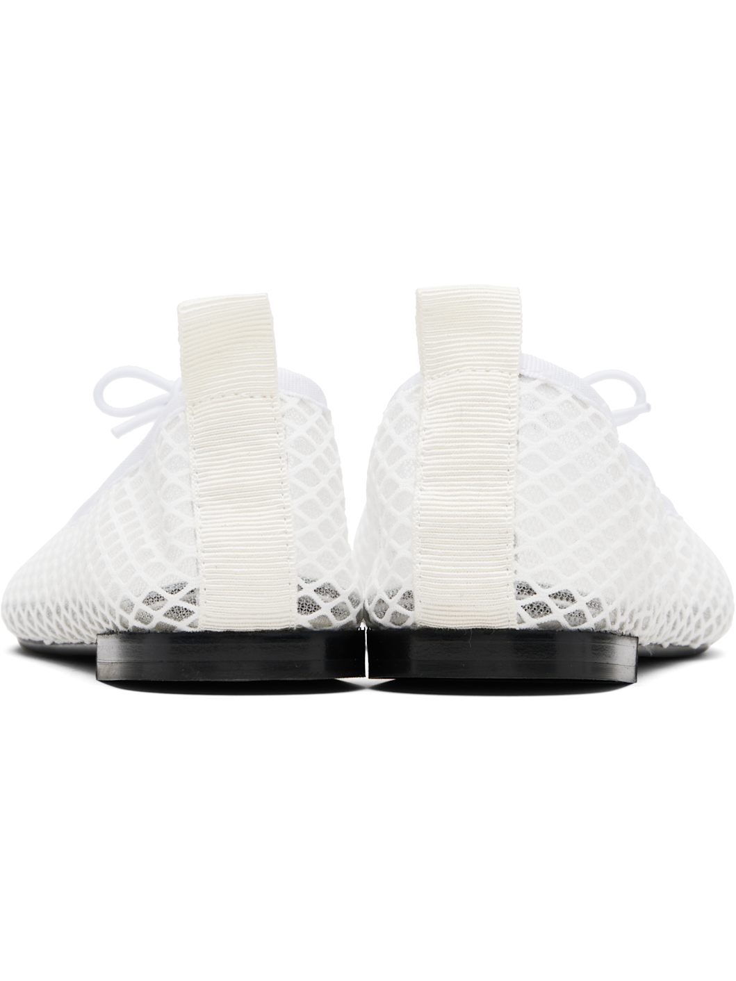 White Garance Square Toe Ballerina Flats - 2