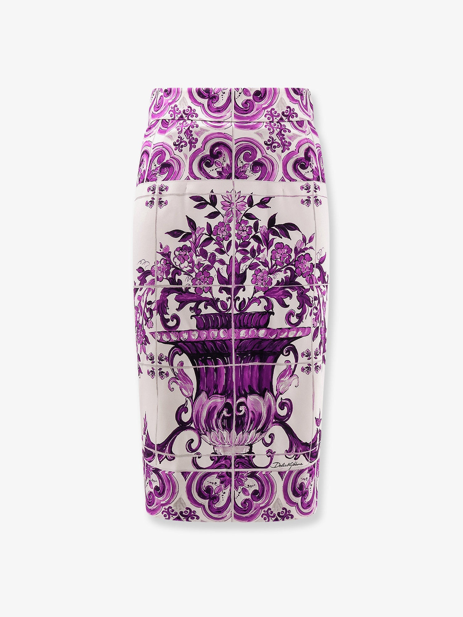 Dolce & Gabbana Maiolica Silk Pencil Skirt - 1