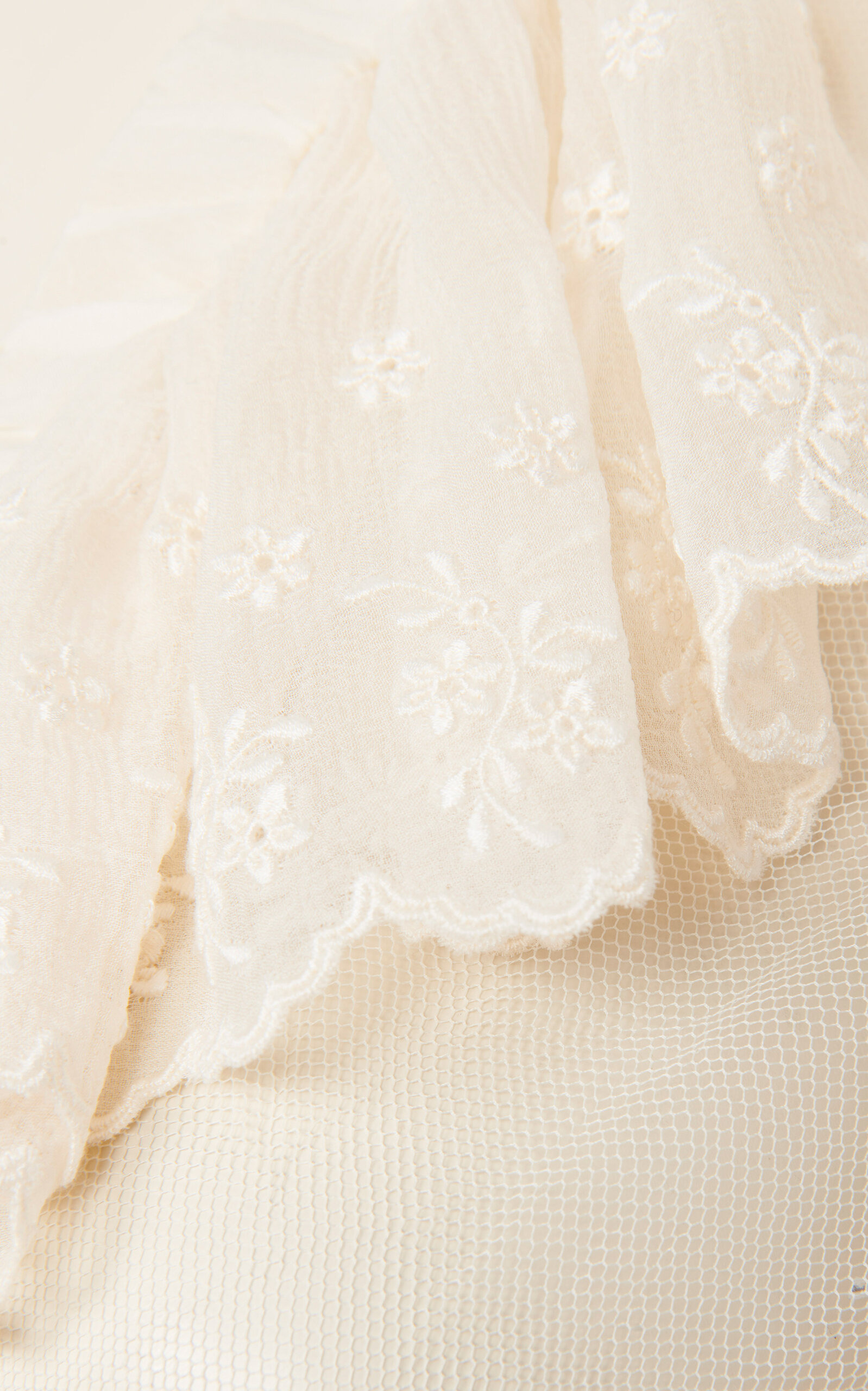 Ruffled Embroidered Lace Top white - 5