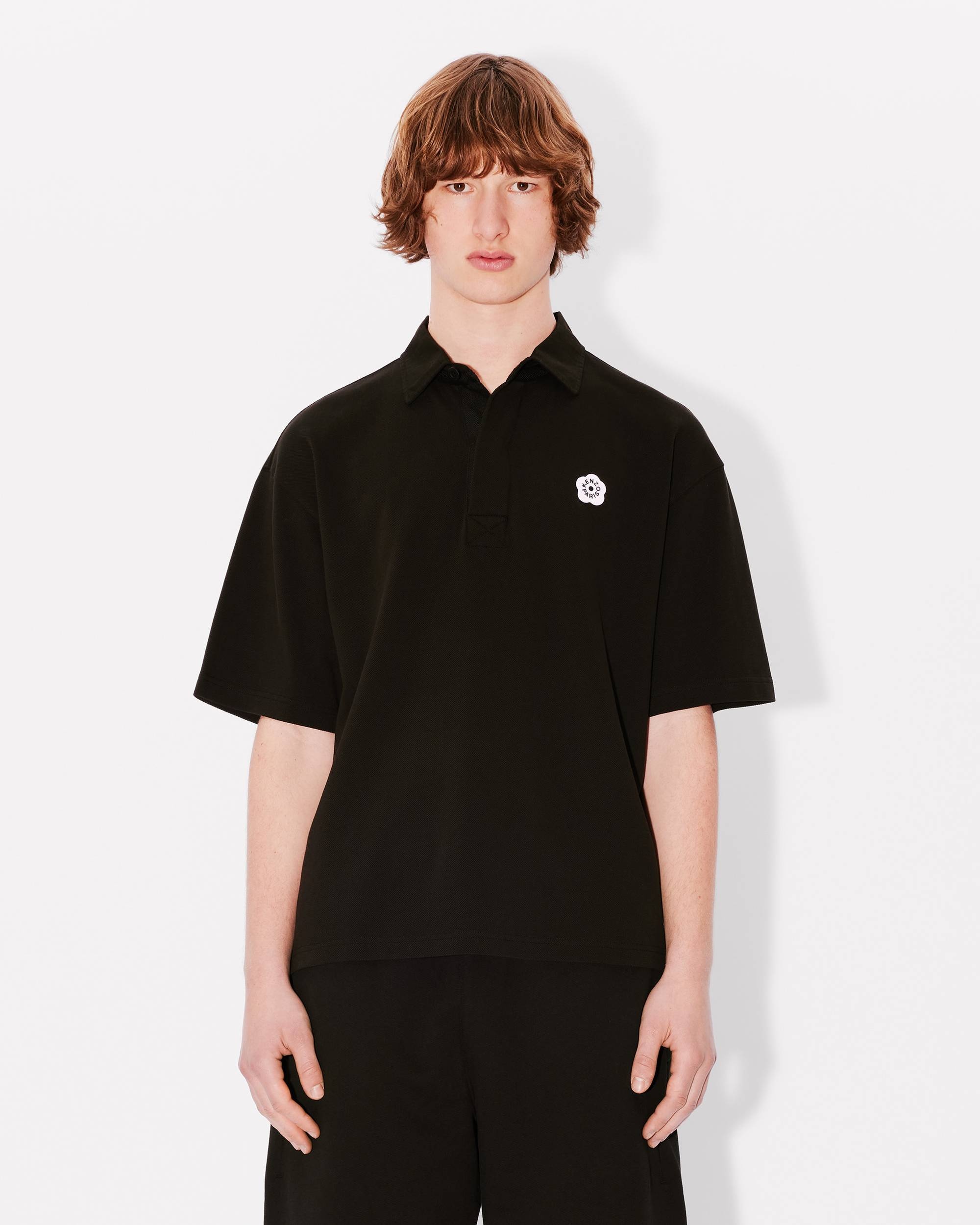 'Boke Flower 2.0' embroidered polo in organic cotton - 3