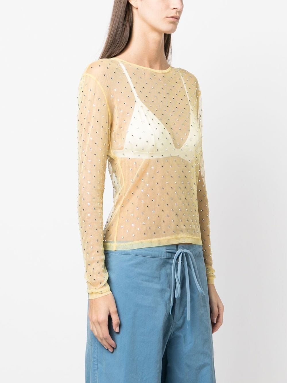 Desta crystal-embellished sheer top - 3