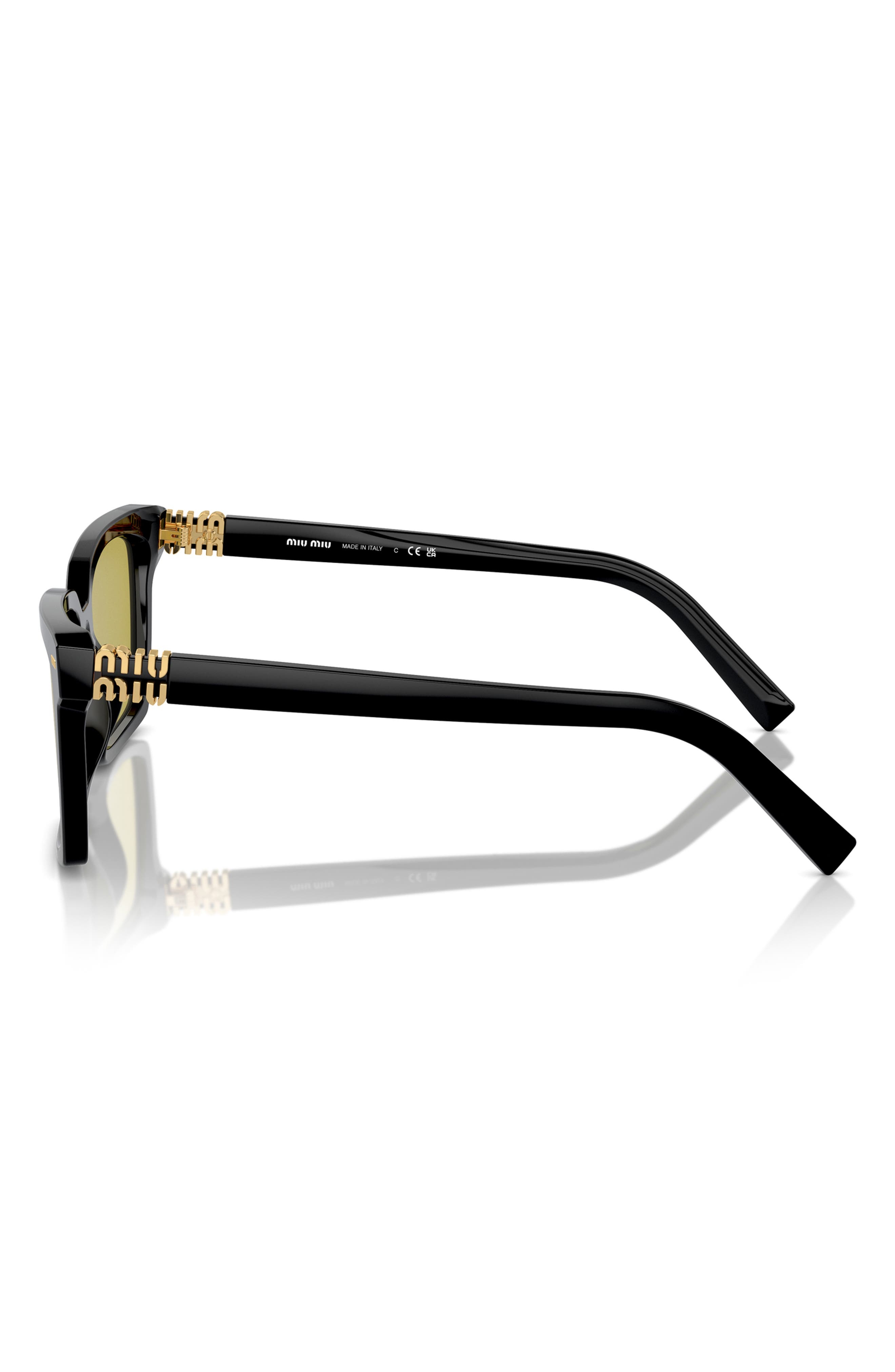 Miu Miu 55mm Rectangular Sunglasses in Black at Nordstrom - 4
