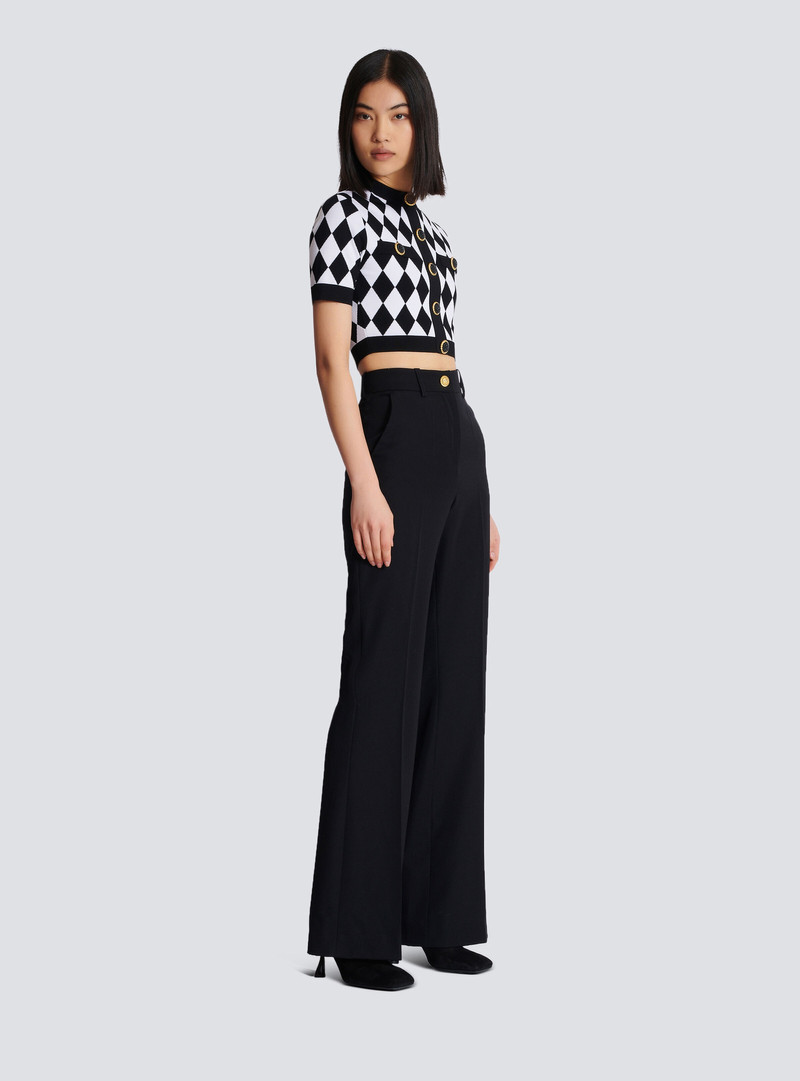 Diamond jacquard knit top 3