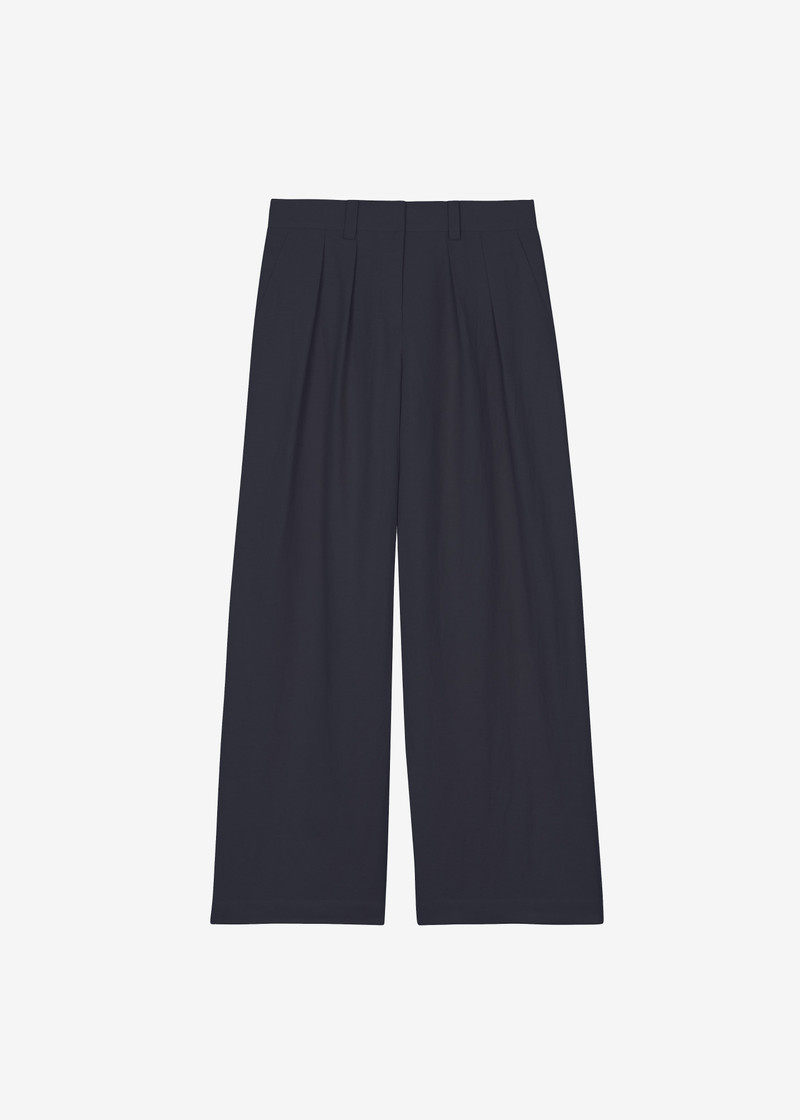 Daytona Pleated Trousers - Navy 1