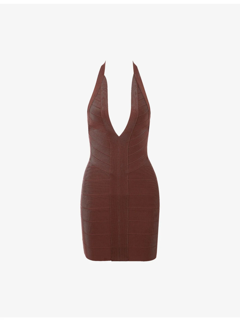 The Plunge Halter-Neck Stretch-Woven Mini Dress - 1
