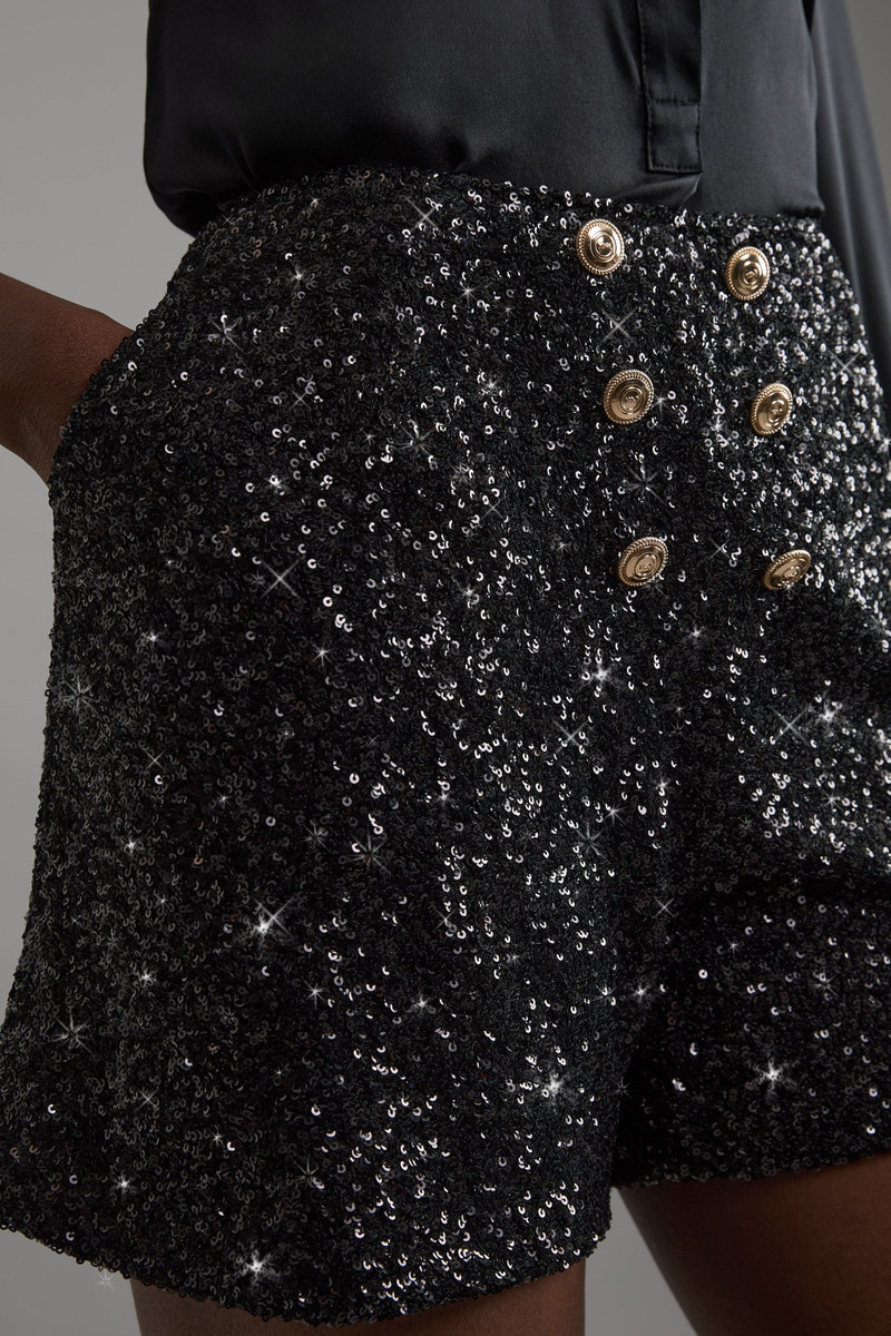 Sequin Tailored Mini Shorts 3