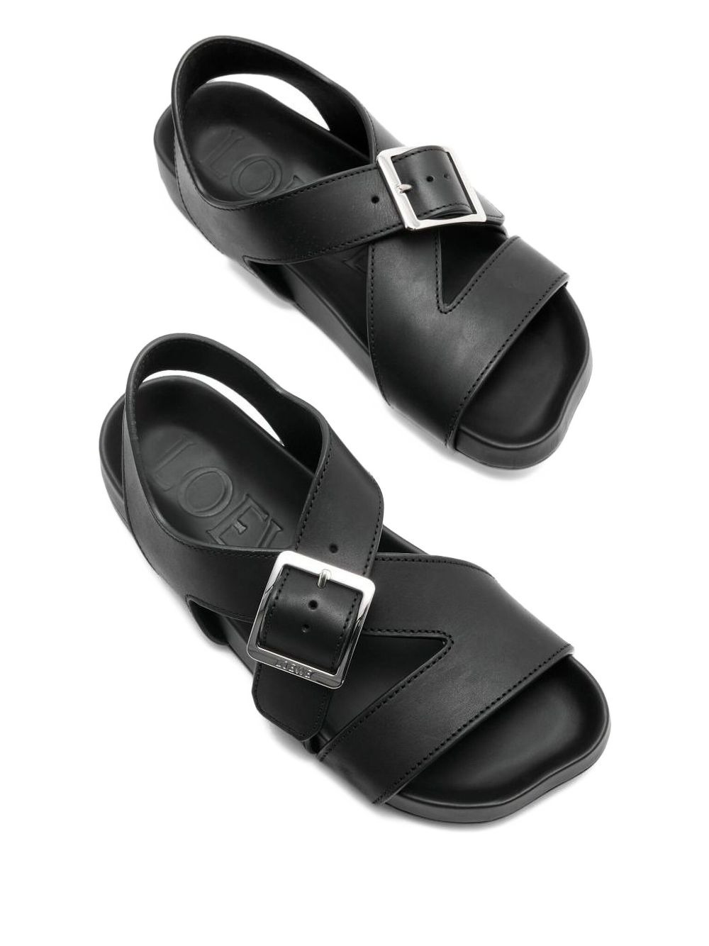 buckle-strap flat sandals - 4