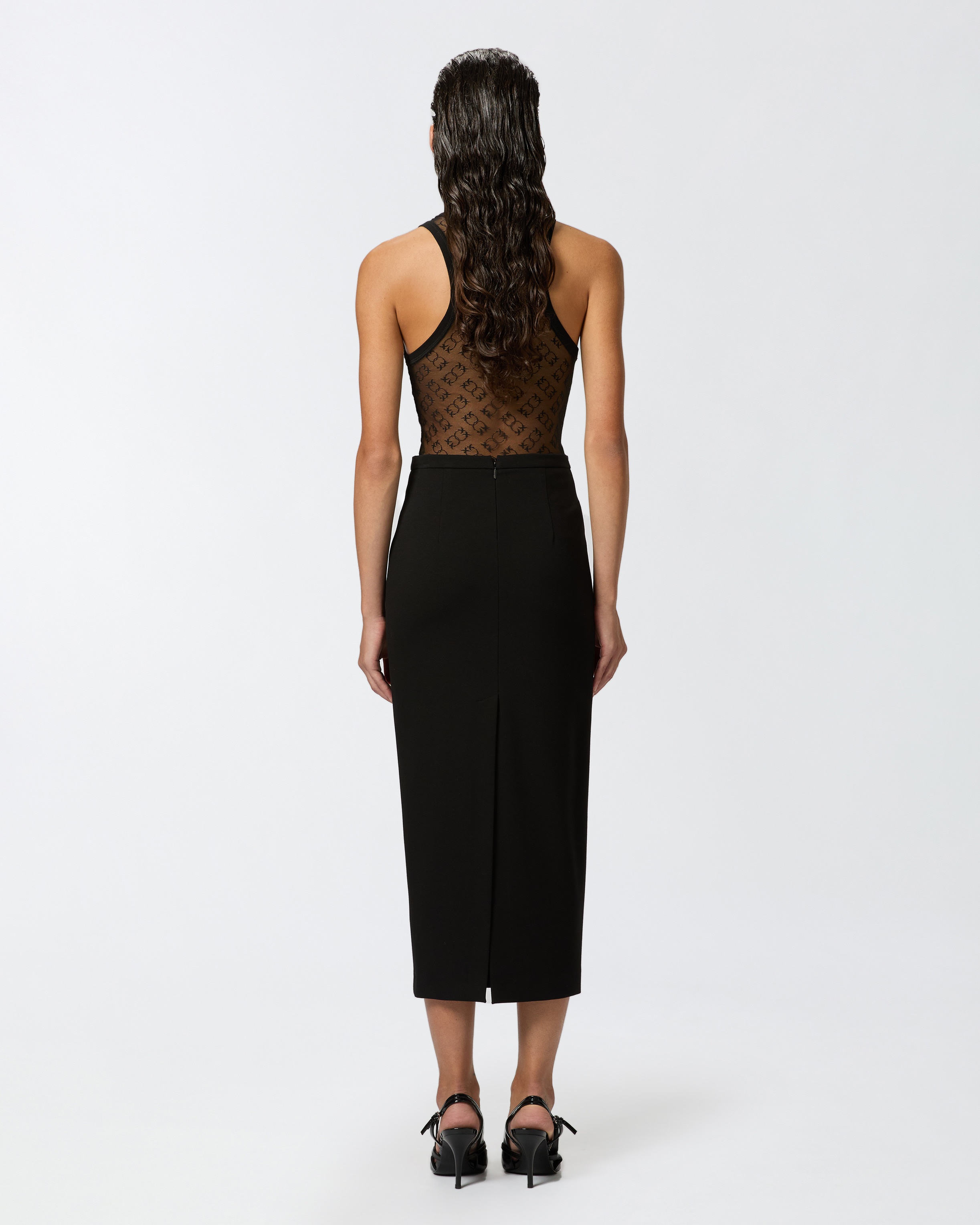 LONG PENCIL SKIRT WITH SLIT - 4