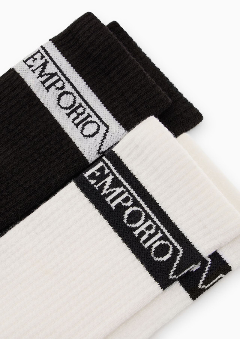 EMPORIO ARMANI Two-pack of terry socks with logo outlook