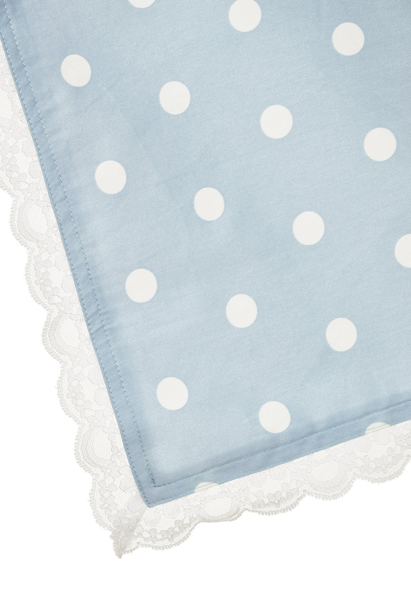 For Love & Lemons Blue Polka Dot Square Headscarf outlook