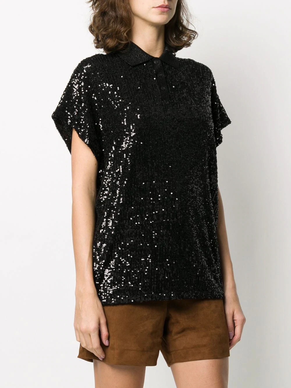 sequinned polo shirt - 3