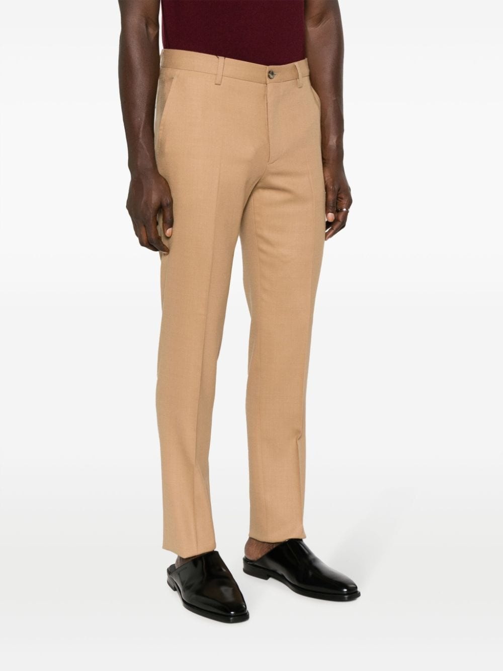 pressed-crease twill slim-fit trousers - 3