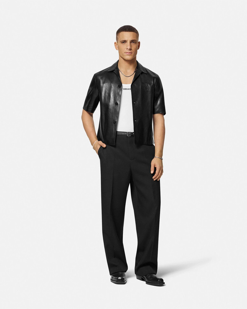 VERSACE Leather Blouson Overshirt outlook