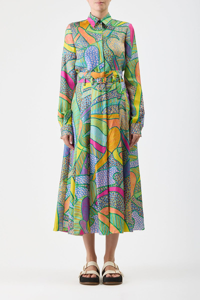 GABRIELA HEARST Dugald Pleated Skirt in Printed Silk outlook