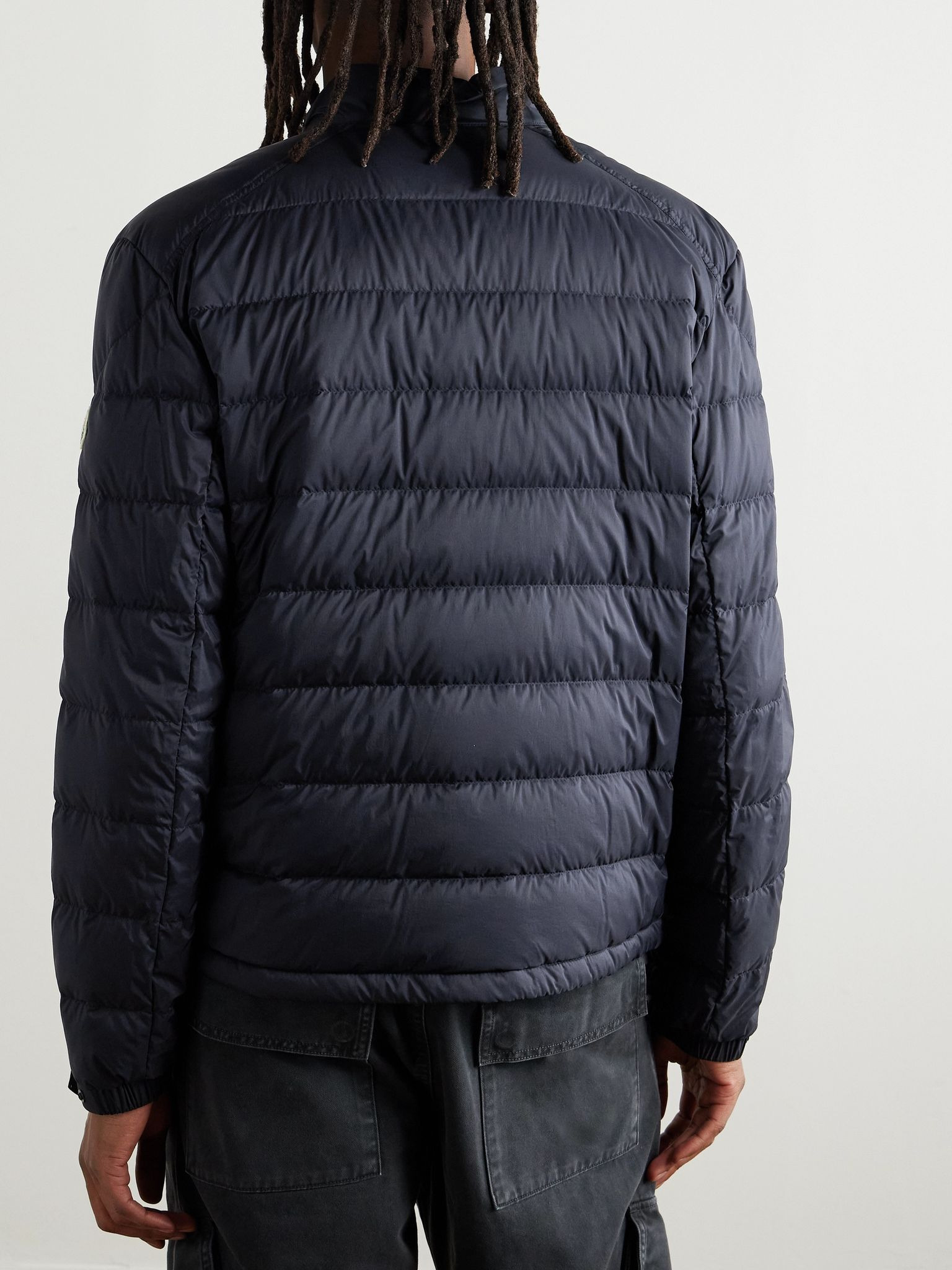 Slim-Fit Logo-Appliquéd Quilted Nylon Down Jacket Blue - 3