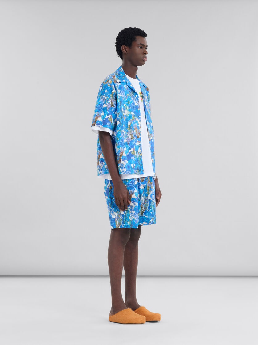 POPLIN BOWLING SHIRT WITH ALLEGRO BLUES PRINT - 5