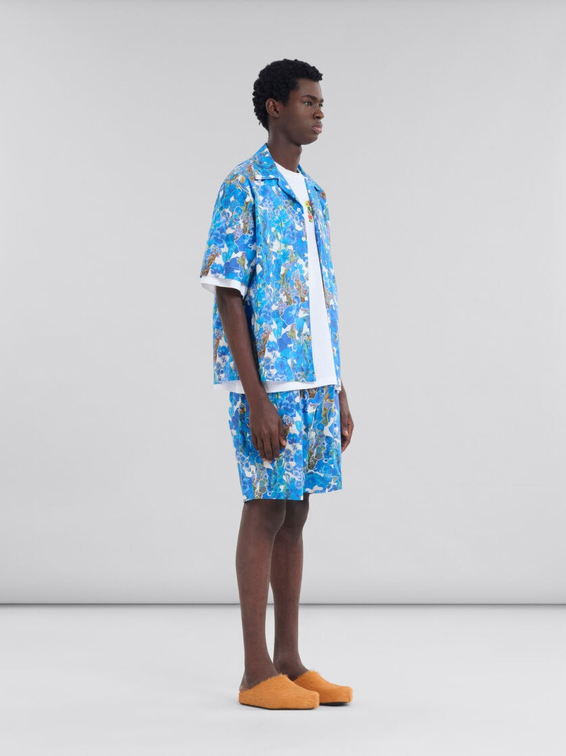 POPLIN BOWLING SHIRT WITH ALLEGRO BLUES PRINT 5