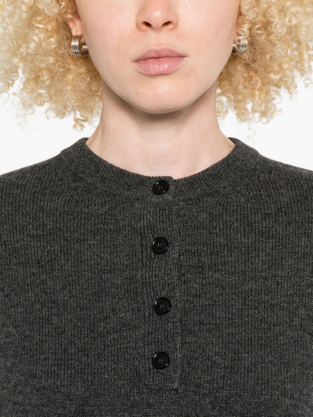 button-placket sweater - 5