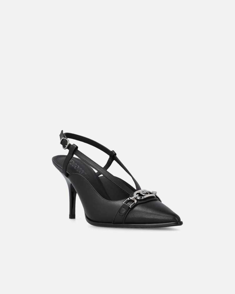 SLING-BACK PUMPS IN NAPPA LEATHER WITH STRAPS AND STILETTO HEEL 2