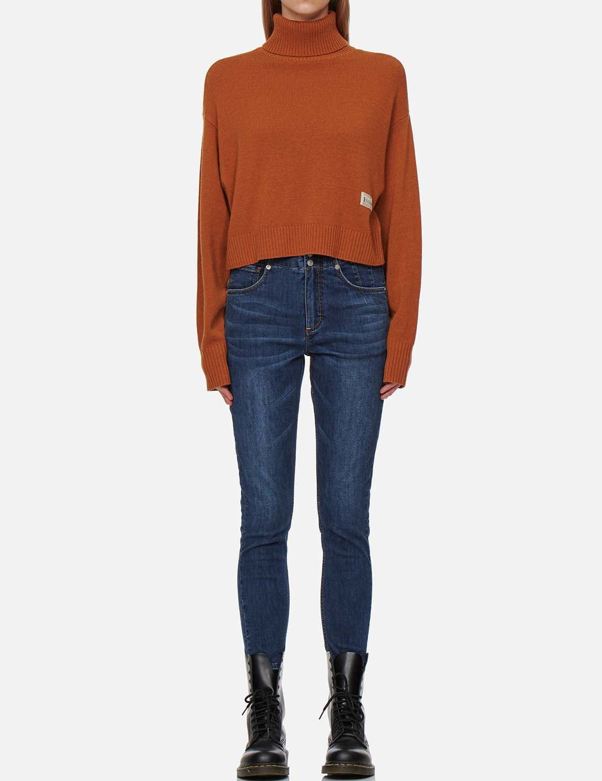 KAMON EMBROIDERY TURTLENECK KNITTED PULLOVER - 4