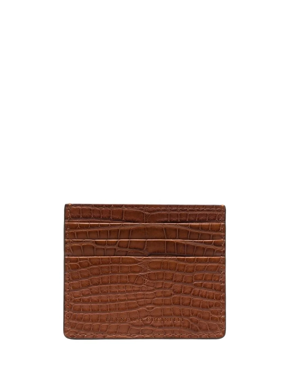 crocodile-effect leather cardholder - 1
