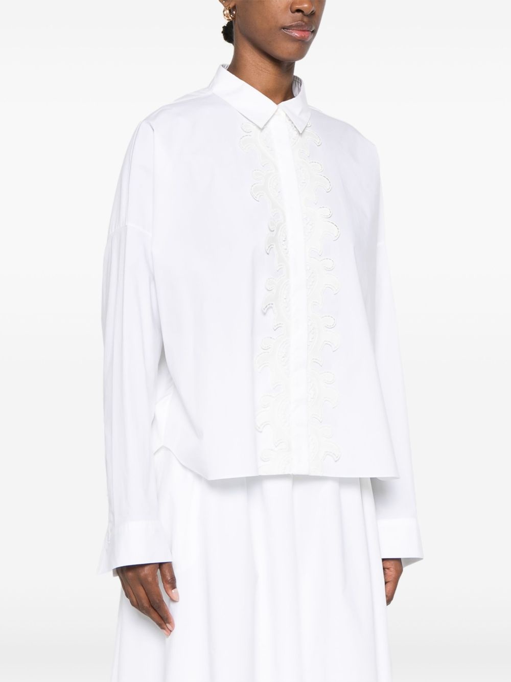 lace-detail shirt - 3