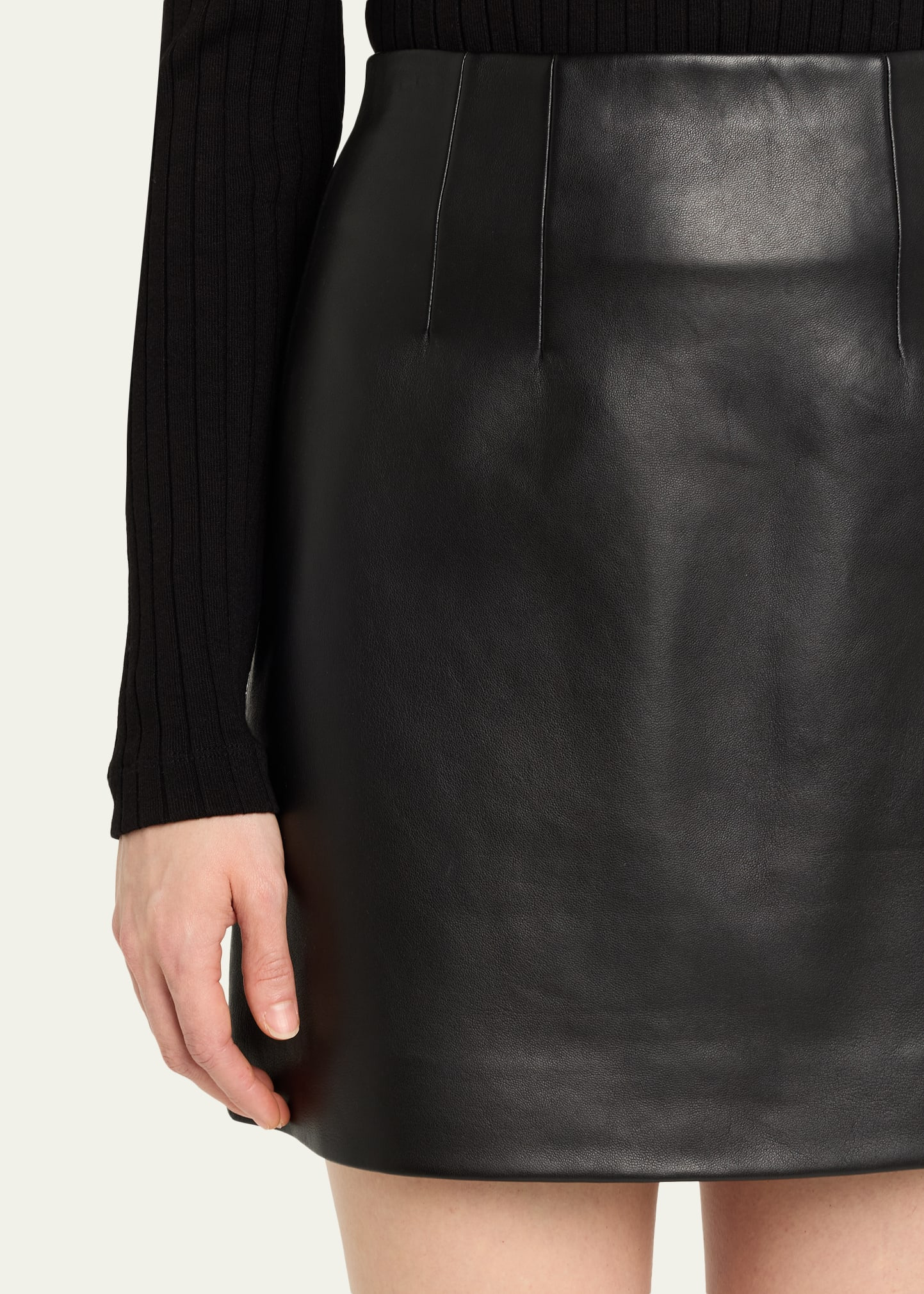 Lambskin Leather Mini Skirt - 5