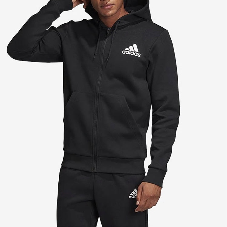 Men's adidas Sports Stylish Knit Logo Black Jacket DT9912 - 3