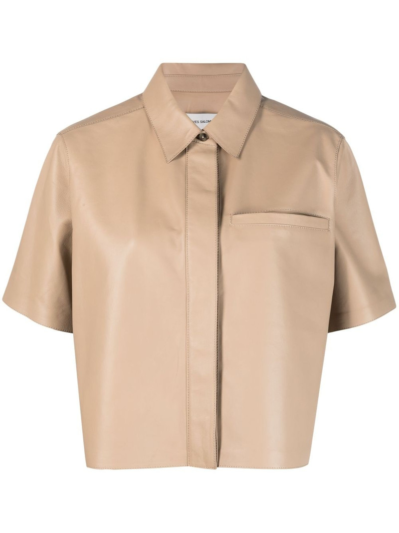 short-sleeve lambskin shirt 1