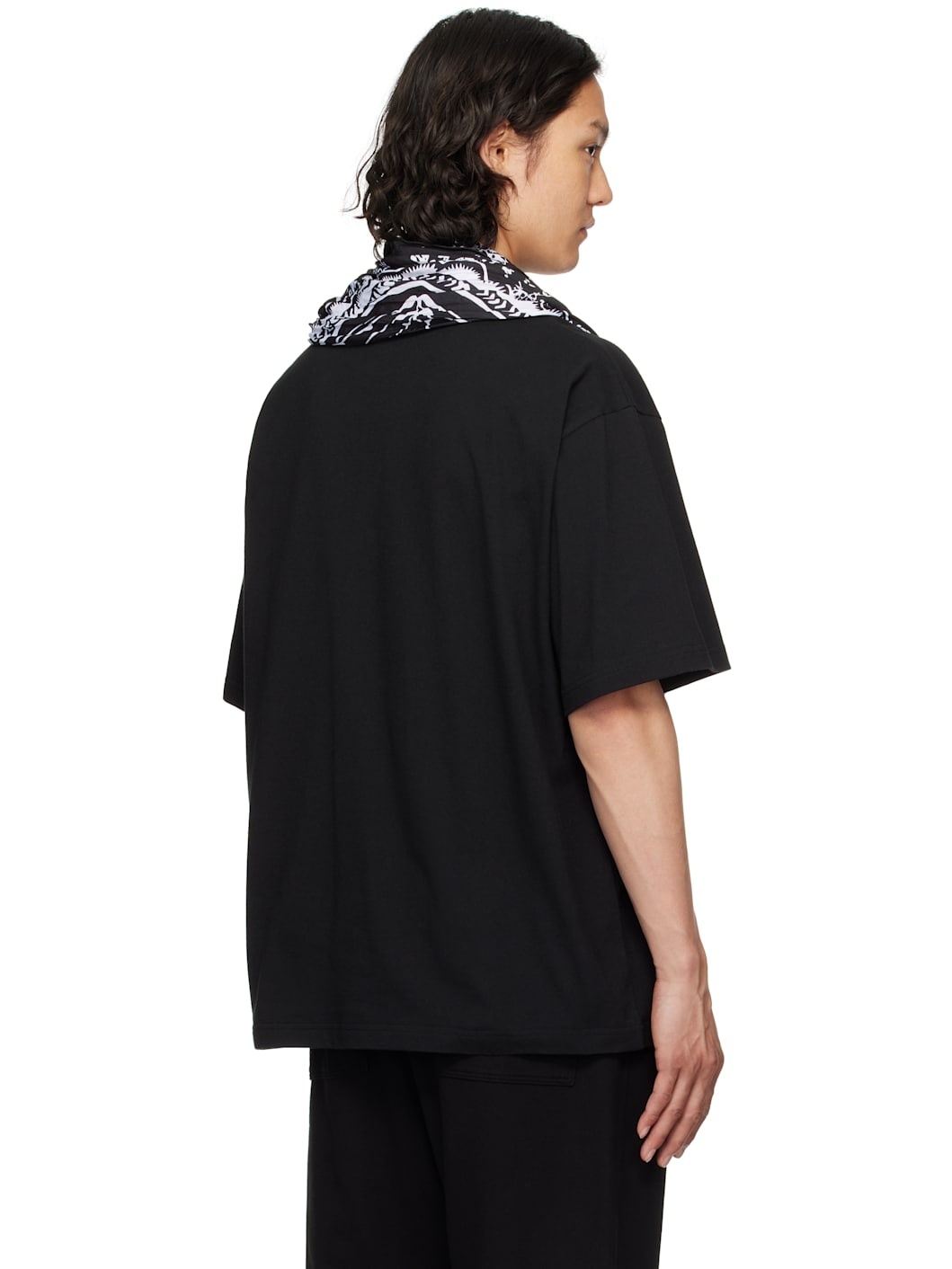 Black Wrinkled Muffler T-shirt - 3