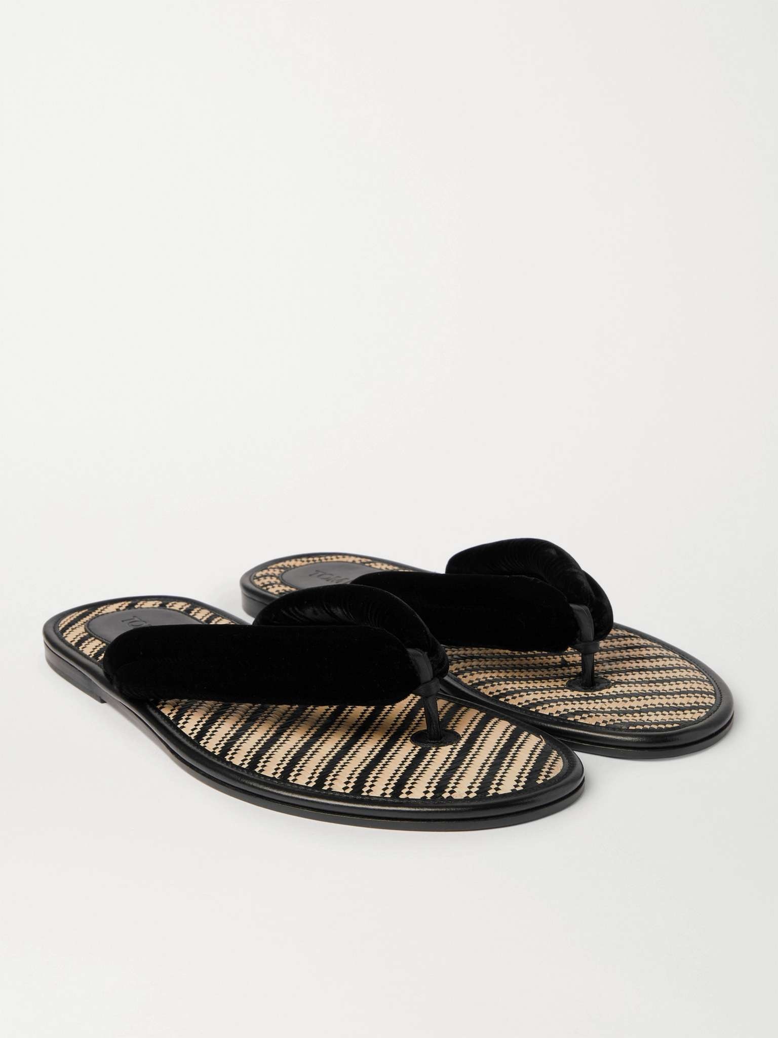 Brighton Velvet and Raffia Sandals - 3