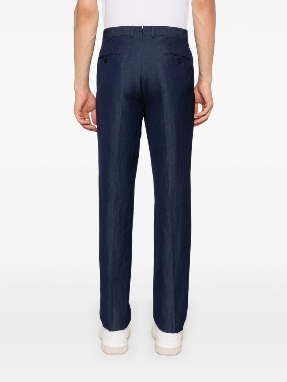 pressed-crease straight-leg trousers - 4