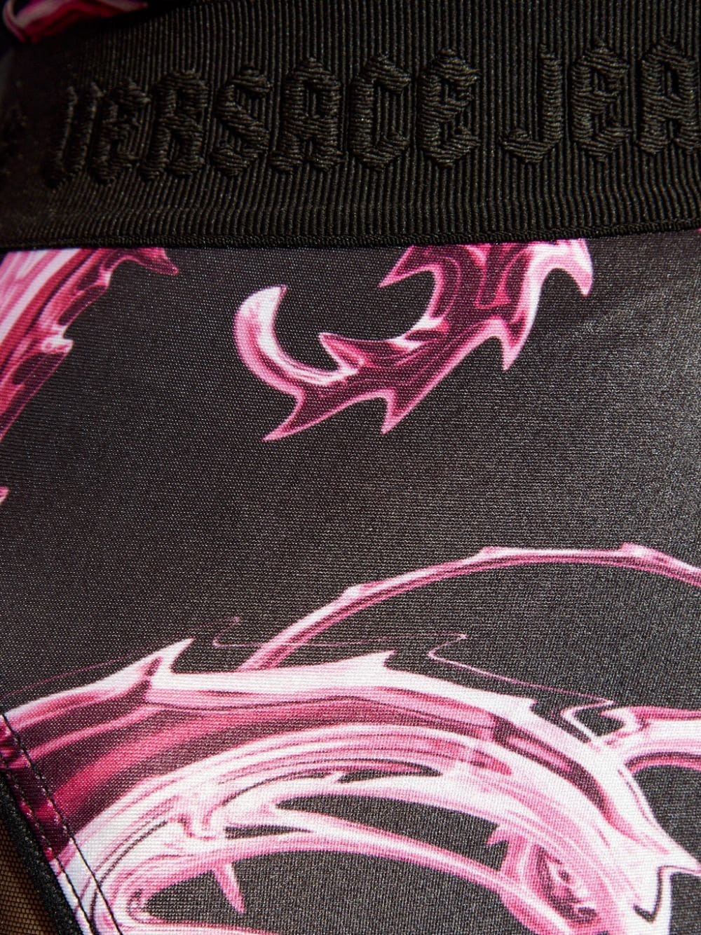 Barocco-print panelled leggings - 5