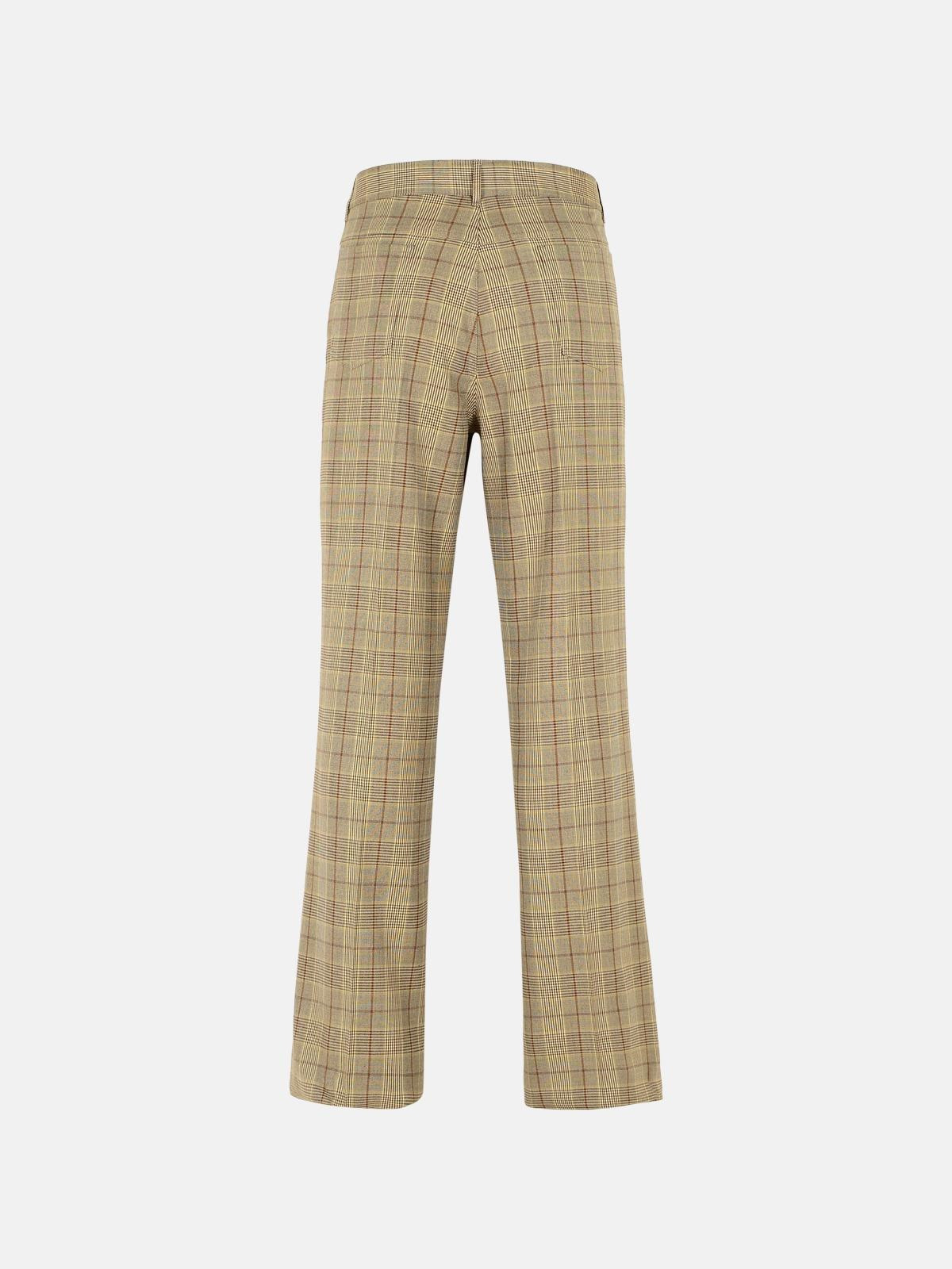 BEIGE VIRGIN WOOL BLEND TROUSERS - 3