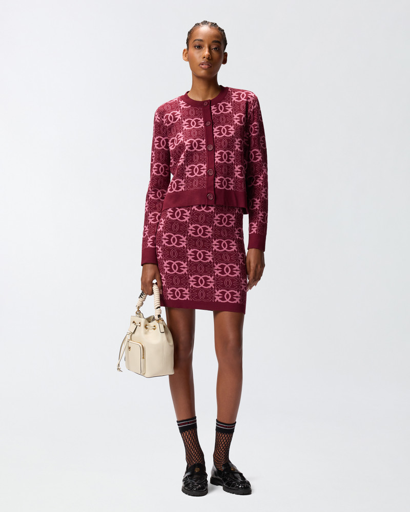 PINKO MINI SKIRT WITH LOVE BIRDS LOGO outlook
