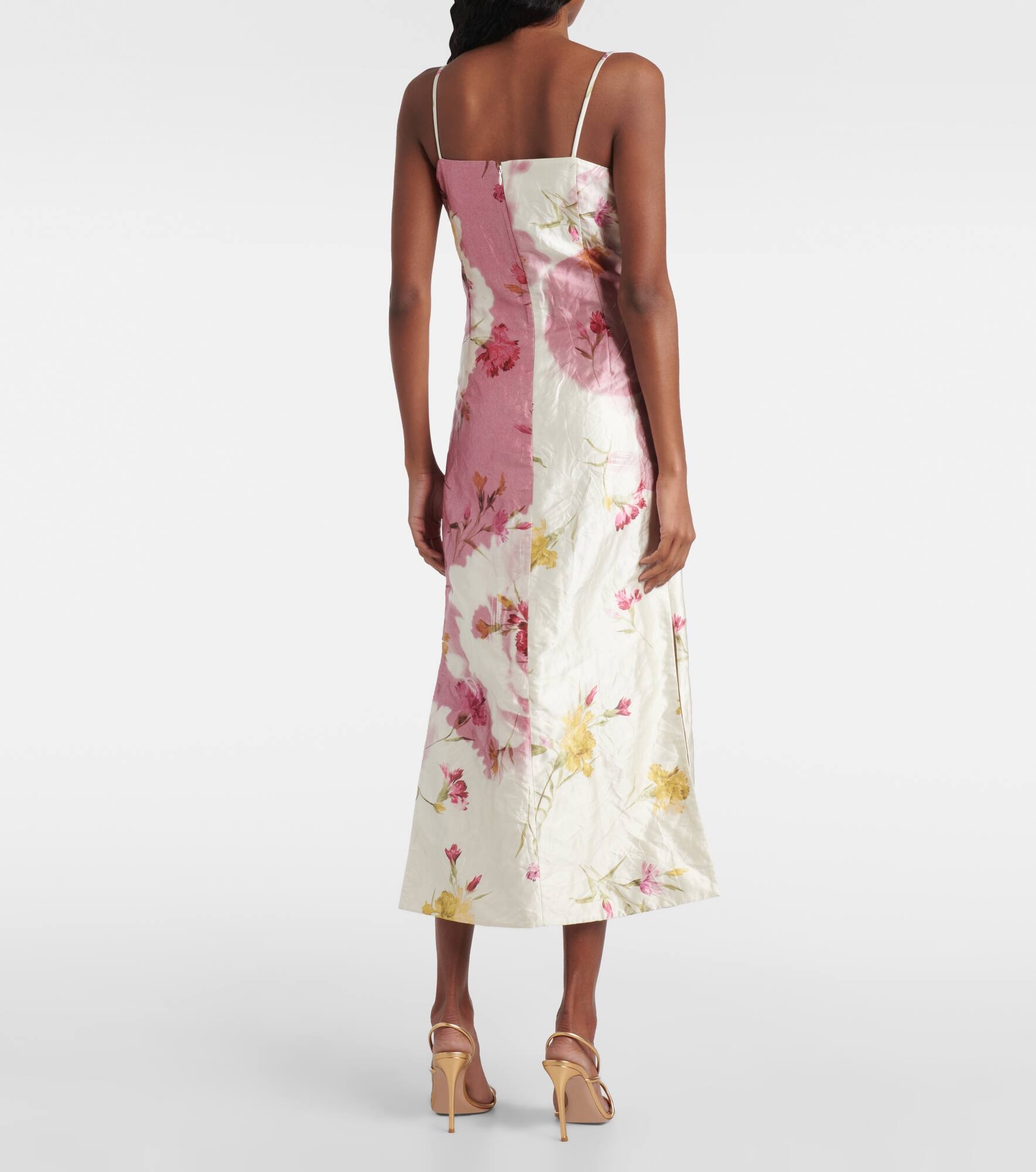 Floral gathered midi dress - 3
