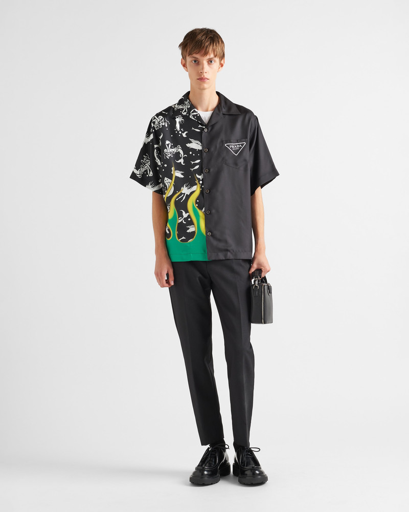 Prada Double Match silk twill shirt outlook