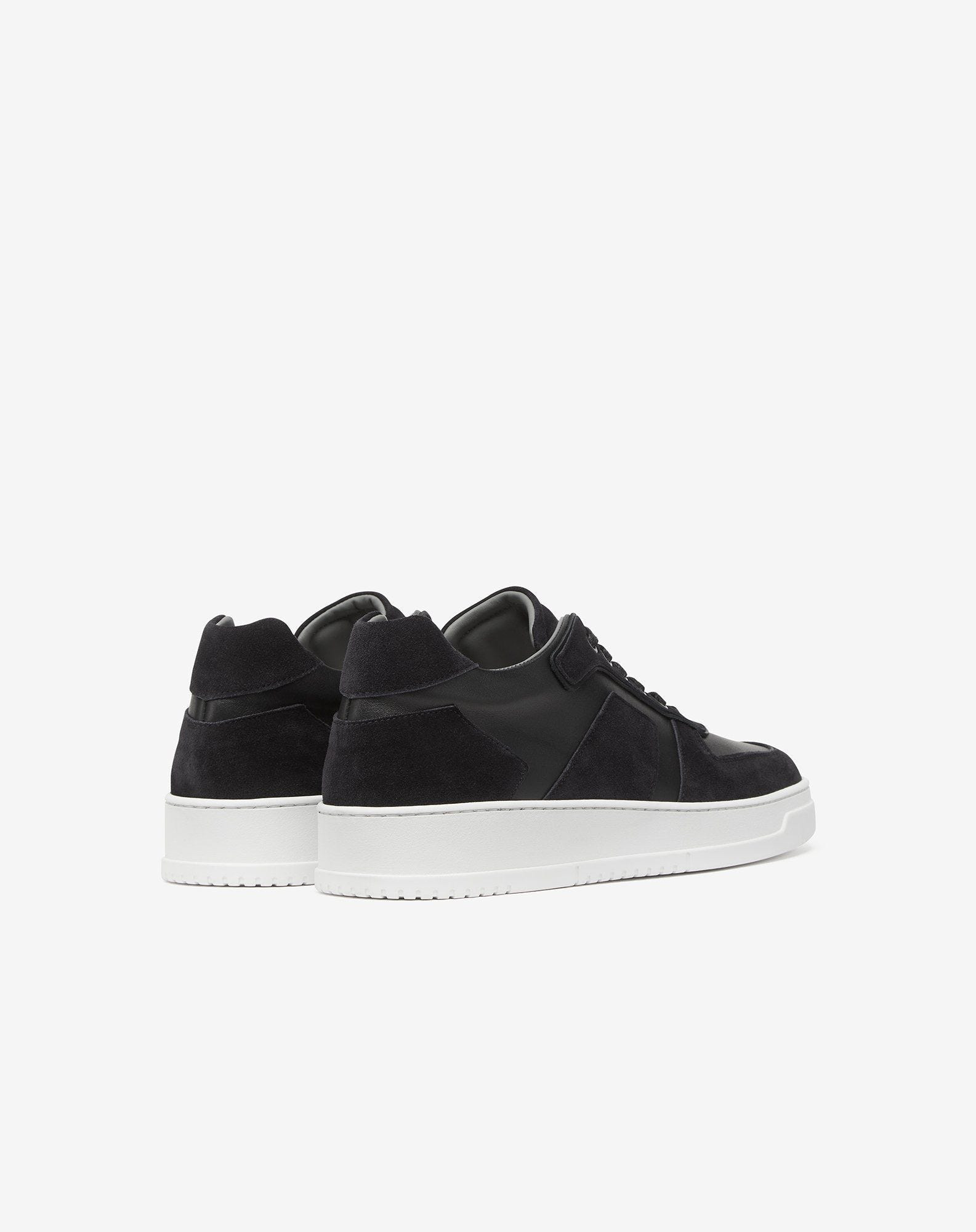 Black two-texture nappa and suede trainers - 3