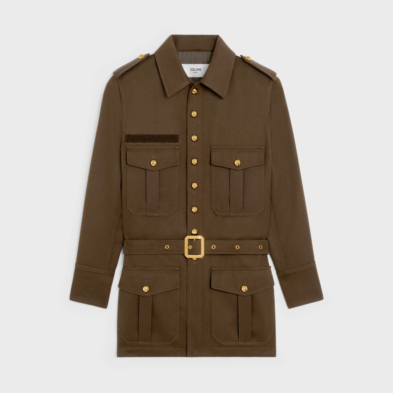 Saharienne jacket in diagonal wool 1