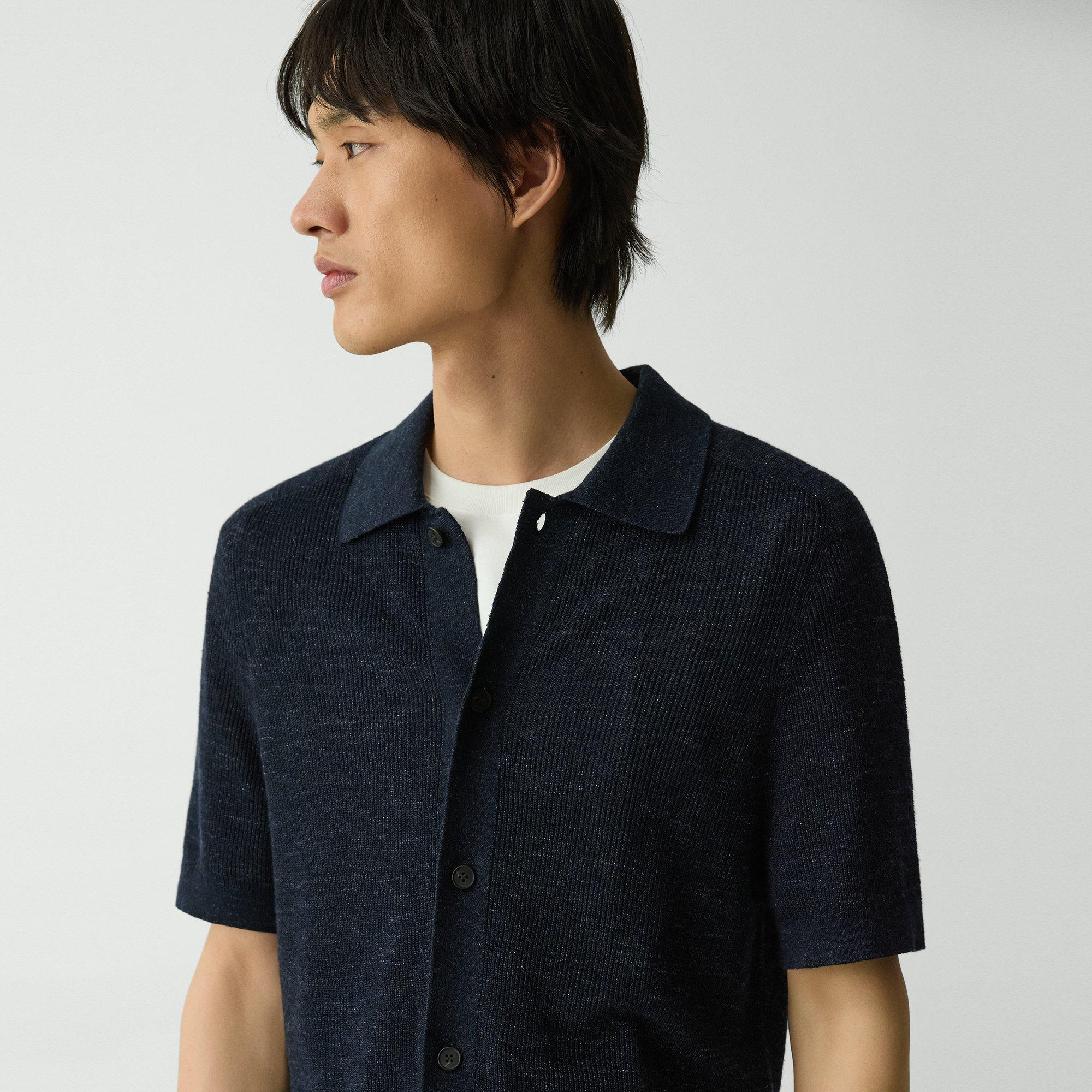 Short-Sleeve Button-Up Shirt in Pacific Linen - 5