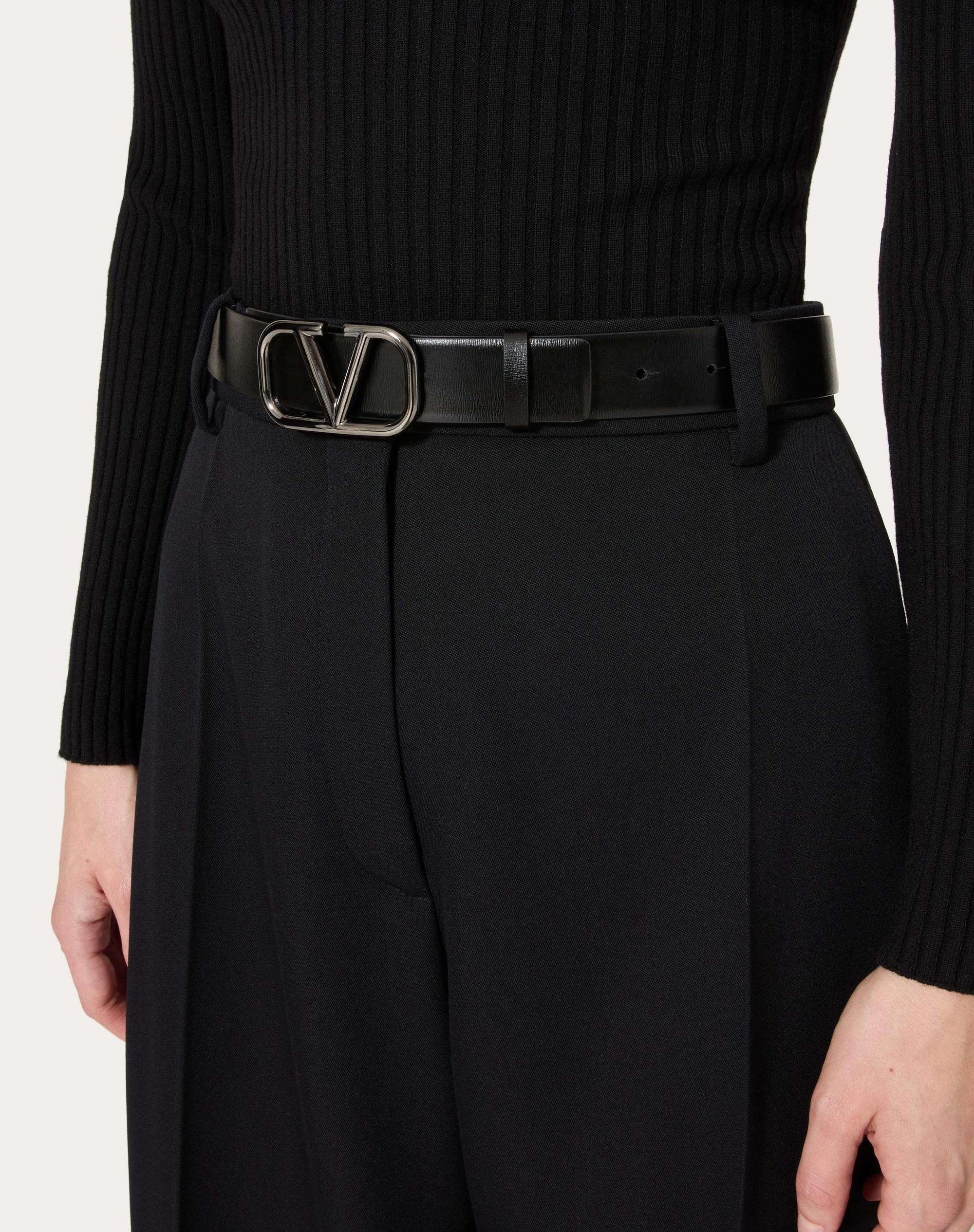 VLOGO SIGNATURE REVERSIBLE BELT IN LAMINATED CALFSKIN 30 MM - 5