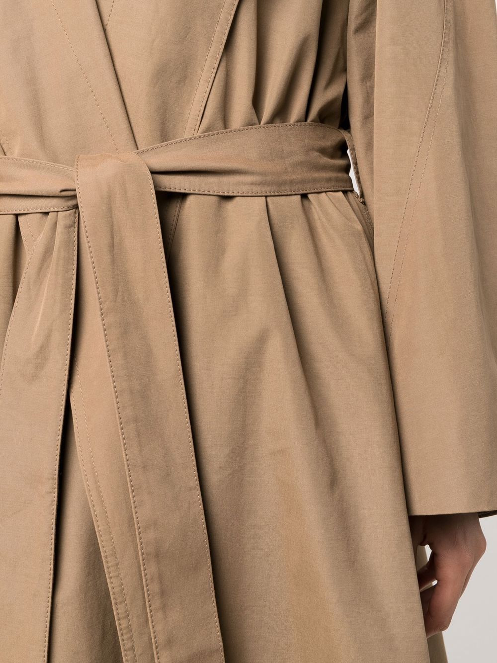 belted single-breasted coat - 5