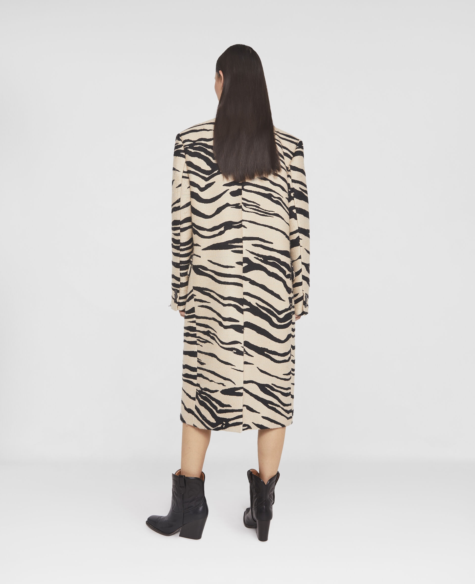 Tiger Print Double-Breasted Coat - 3