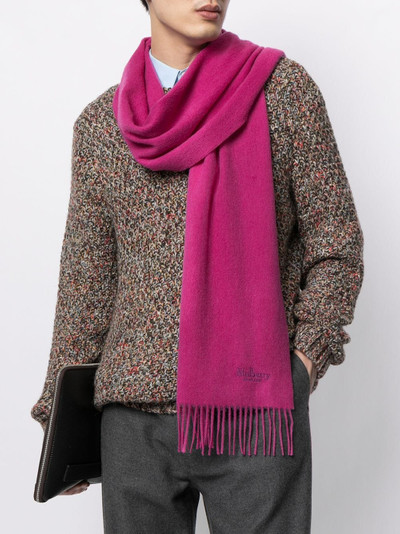 Mulberry logo-embroidered lambswool scarf outlook