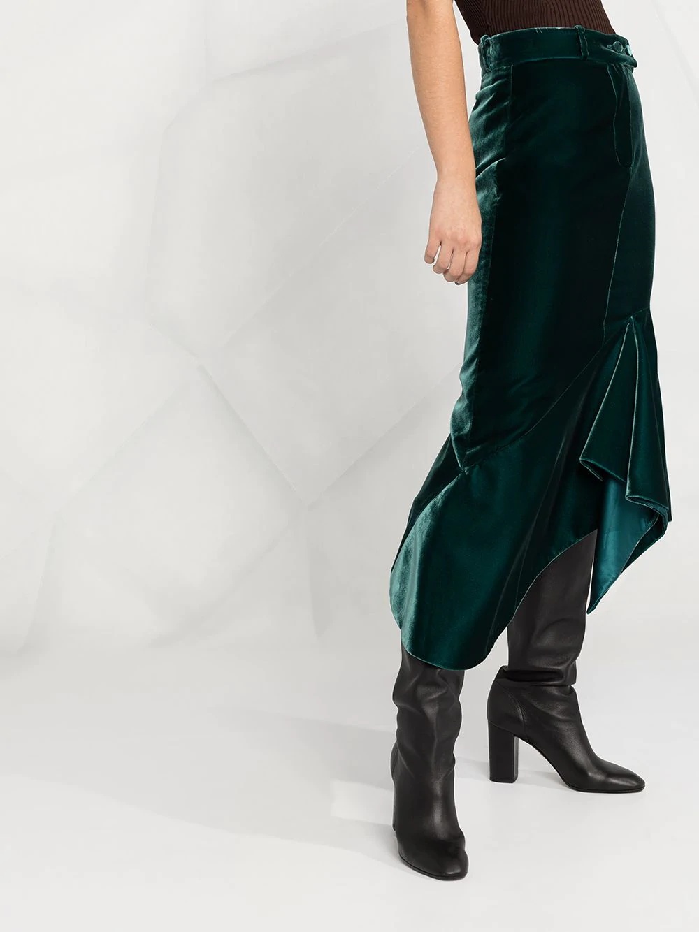 asymmetric mid-length skirt - 3