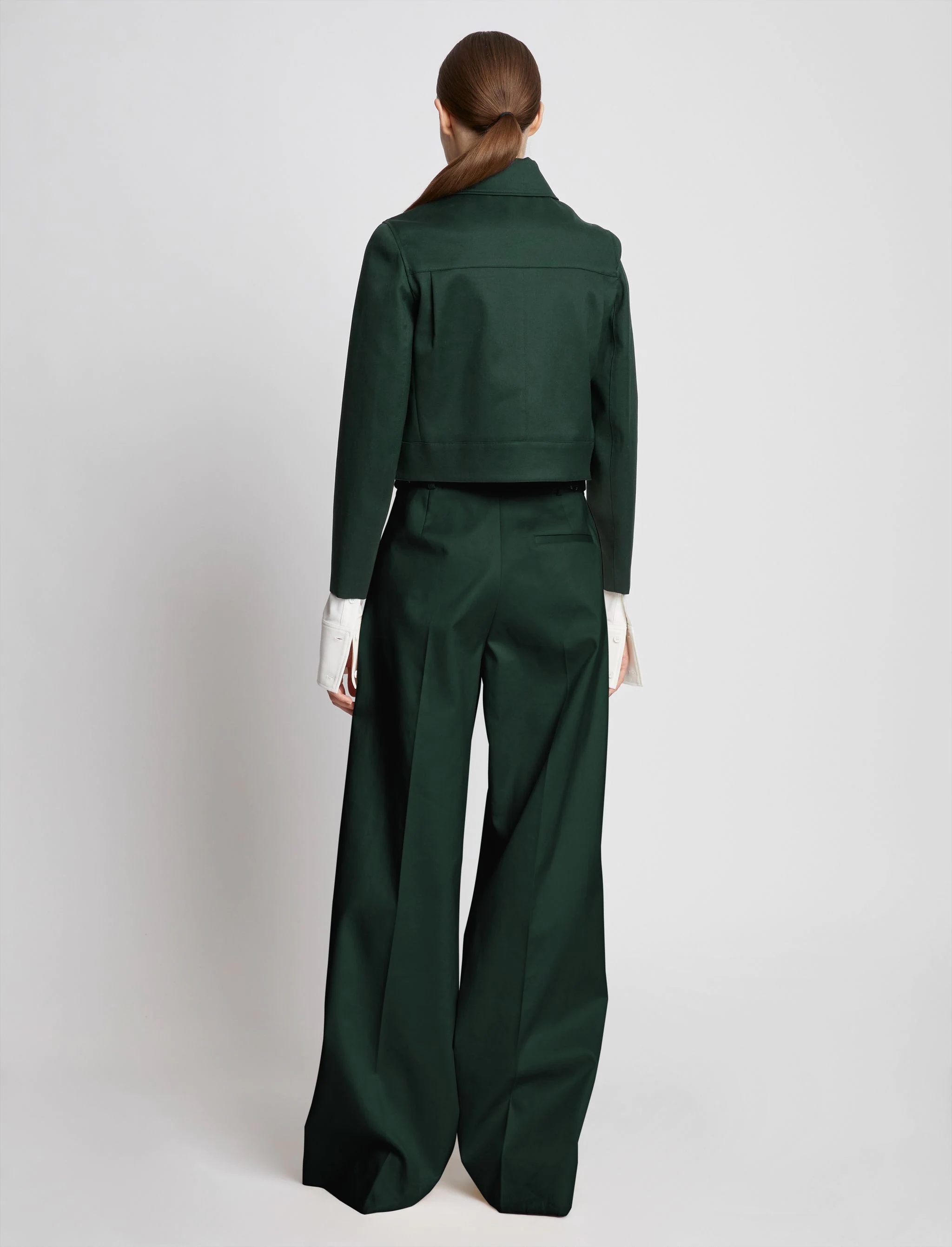 Cotton Gabardine Cropped Jacket - 5
