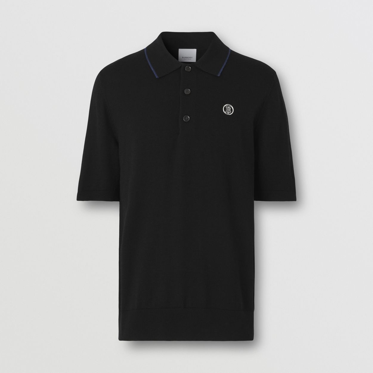 Monogram Motif Wool Silk Cashmere Polo Shirt - 1